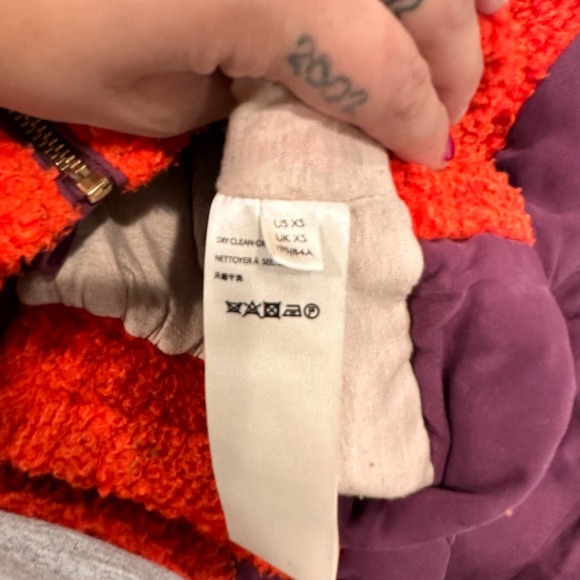 Free People Women's Rivington Sherpa Jacket Orange Purple sz XS - Picture 13 of 15